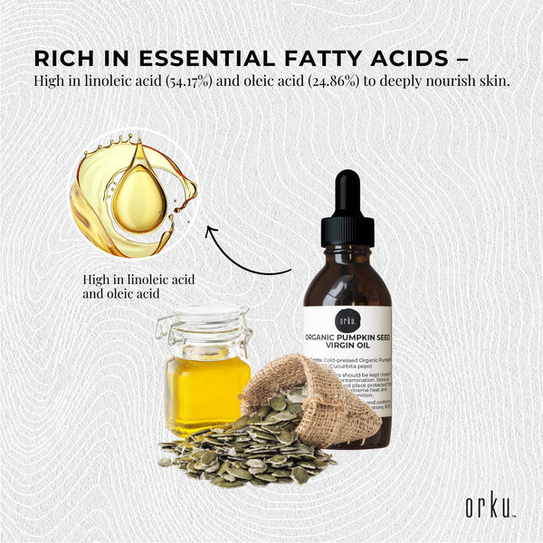 Orku Organic Pumpkin Seed Oil Virgin Cold Pressed Organic Cosmetic Grade 25ml