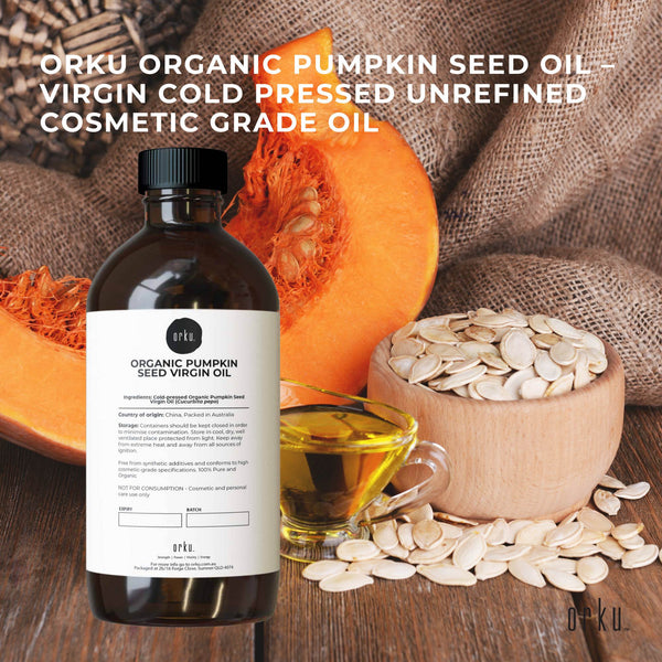 Orku Organic Pumpkin Seed Oil Virgin Cold Pressed Organic Cosmetic Grade 500ml