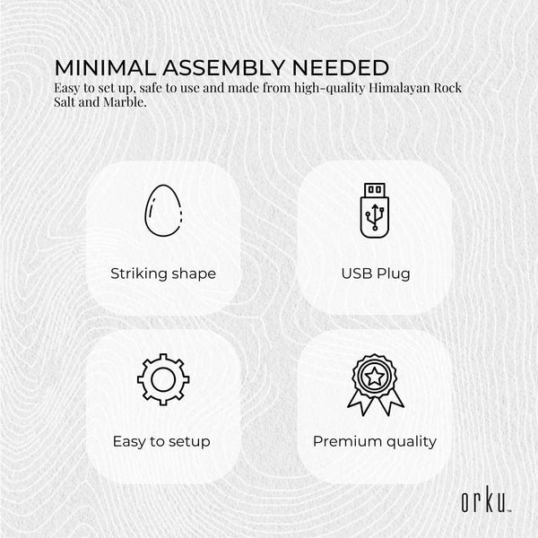 USB Himalayan Salt Lamp Colour Changing Egg Shape Rock LED Light