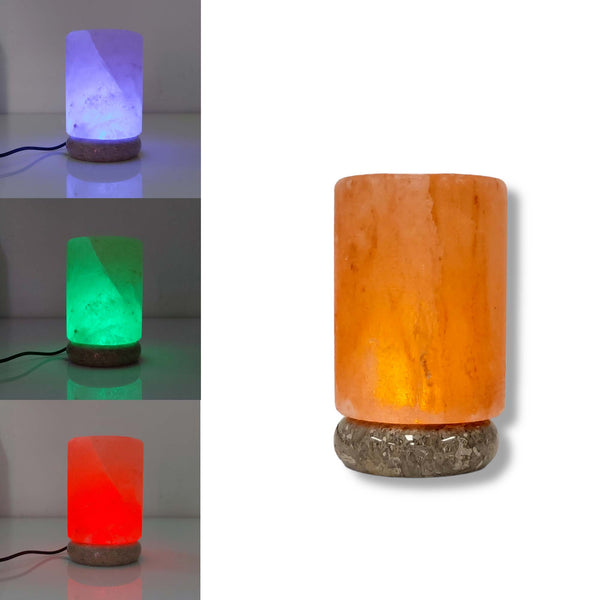 USB Himalayan Salt Lamp Colour Changing Cylinder Shape Rock LED Light