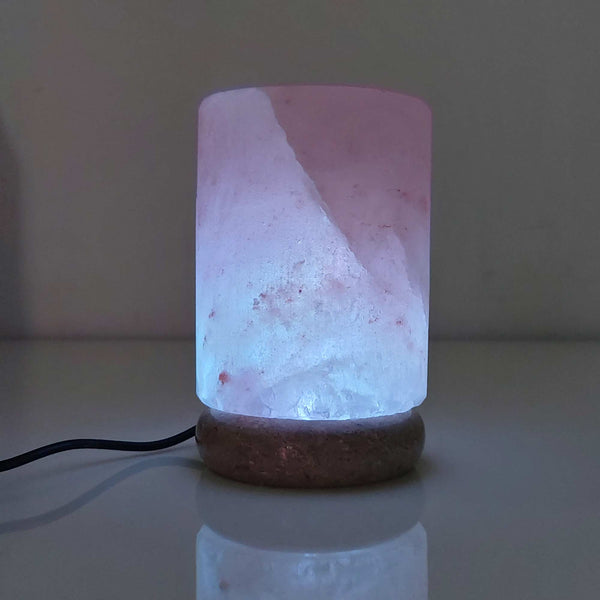 USB Himalayan Salt Lamp Colour Changing Cylinder Shape Rock LED Light