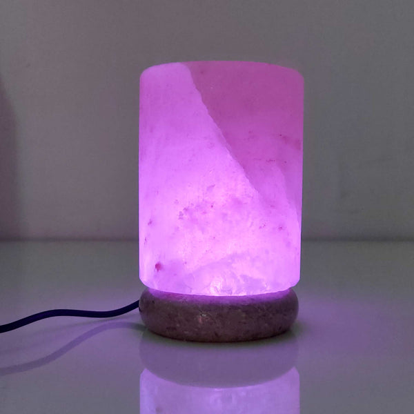 USB Himalayan Salt Lamp Colour Changing Cylinder Shape Rock LED Light
