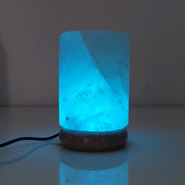 USB Himalayan Salt Lamp Colour Changing Cylinder Shape Rock LED Light