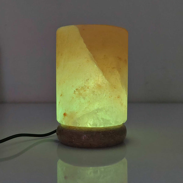 USB Himalayan Salt Lamp Colour Changing Cylinder Shape Rock LED Light