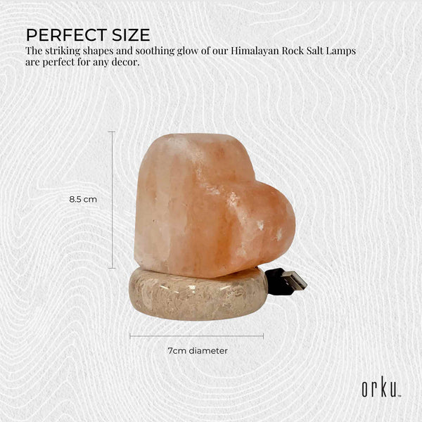 USB Himalayan Salt Lamp Colour Changing Love Heart Shape Rock LED Light