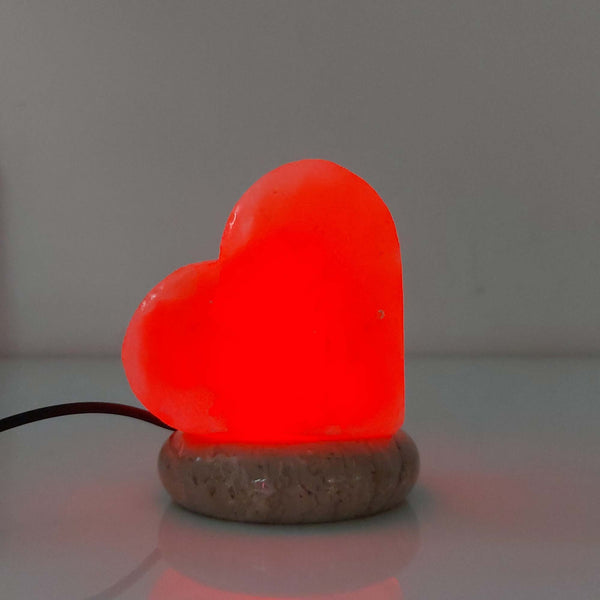 USB Himalayan Salt Lamp Colour Changing Love Heart Shape Rock LED Light
