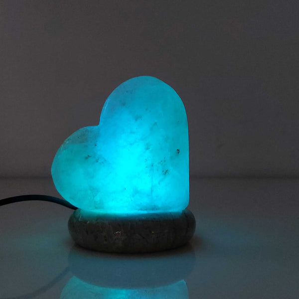 USB Himalayan Salt Lamp Colour Changing Love Heart Shape Rock LED Light