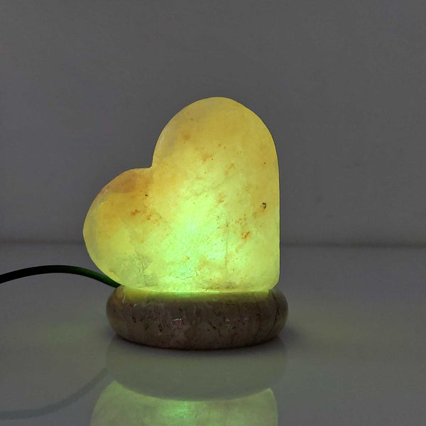 USB Himalayan Salt Lamp Colour Changing Love Heart Shape Rock LED Light