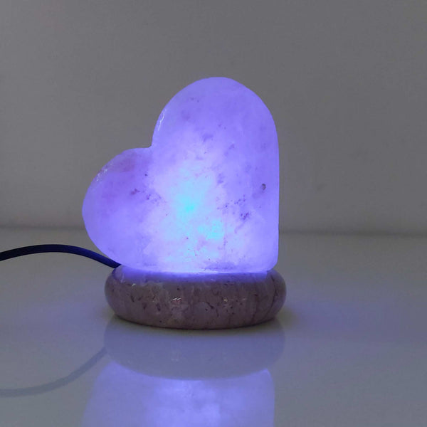 USB Himalayan Salt Lamp Colour Changing Love Heart Shape Rock LED Light