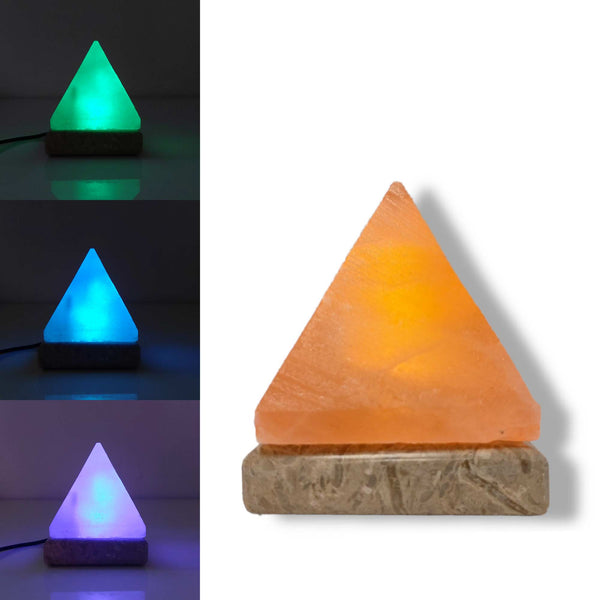 USB Himalayan Salt Lamp Pyramid Crystal Colour Changing LED Light