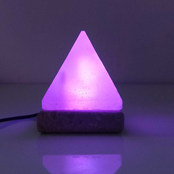 USB Himalayan Salt Lamp Pyramid Crystal Colour Changing LED Light