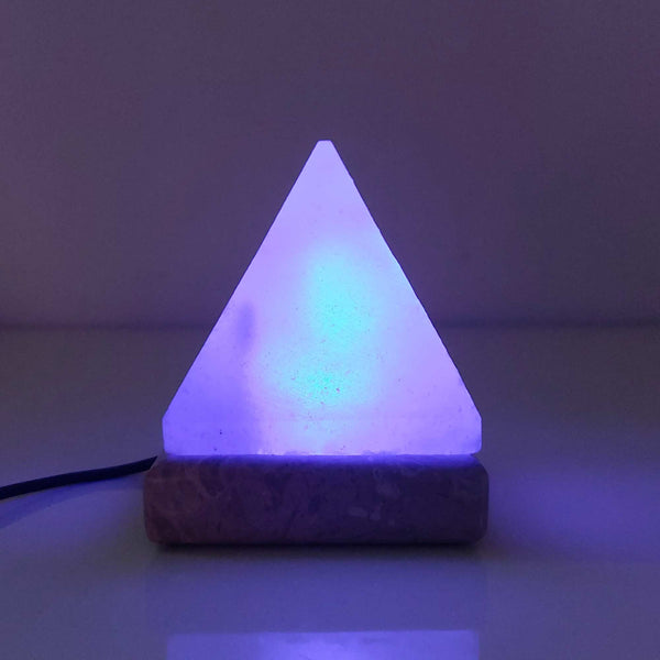 USB Himalayan Salt Lamp Pyramid Crystal Colour Changing LED Light
