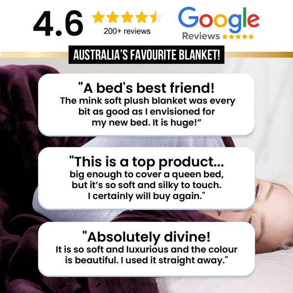 Laura Hill Double Sided Faux Mink Throw Rug Blanket 600gsm Green Queen