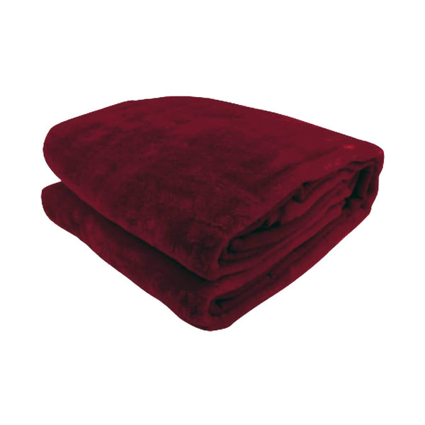 Laura Hill Double Sided 220 x 240cm Faux Mink Throw Rug Blanket 800gsm Red