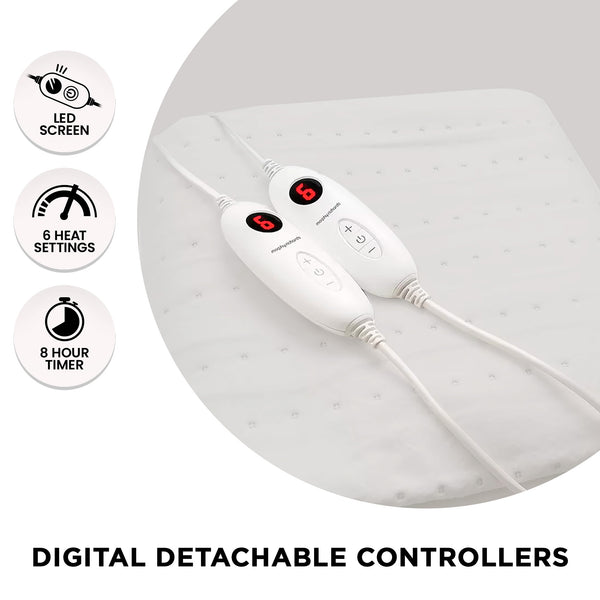 Morphy Richards Electric Blanket Washable 6 Settings Timer 40cm Wall King