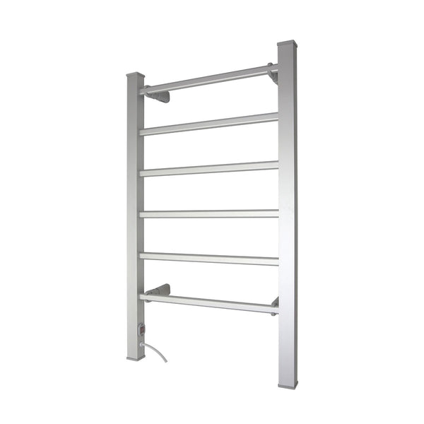 Pronti Wall Mounted Electric Heated Towel Clothes Rail Rack 6 Bar Warmer 100W