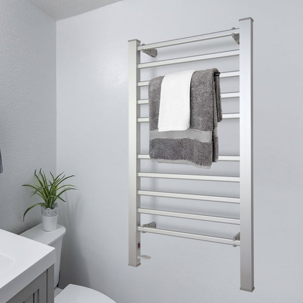 Pronti Wall Mount Freestanding Electric Heated Towel Clothes Rail Rack 10 Bar 160W