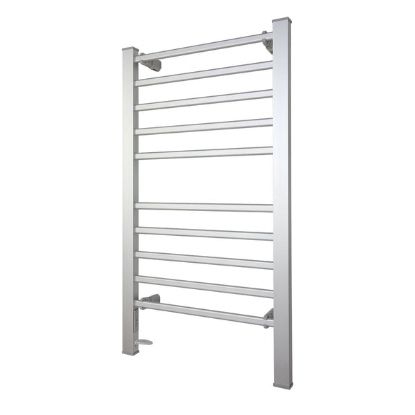Pronti Wall Mount Freestanding Electric Heated Towel Rail Rack 10 Bar Timer 160W