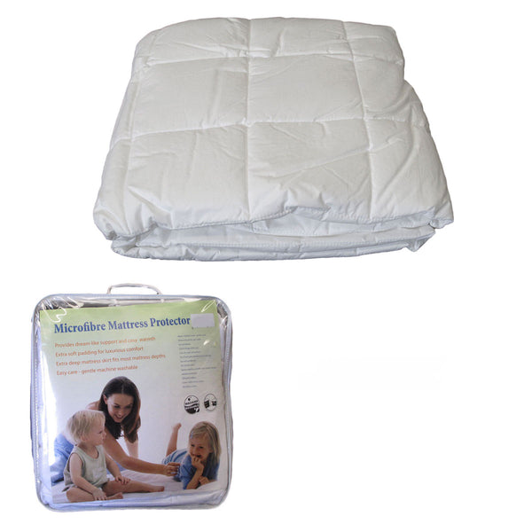 Cotton Japara Cover Microfibre Filling Mattress Protector Single