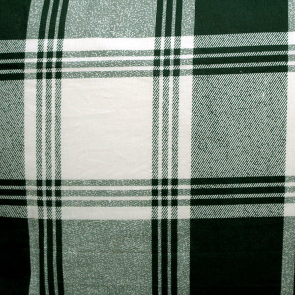 Cotton Polyester Checked Quilt Doona Duvet Cover Forest Green White King