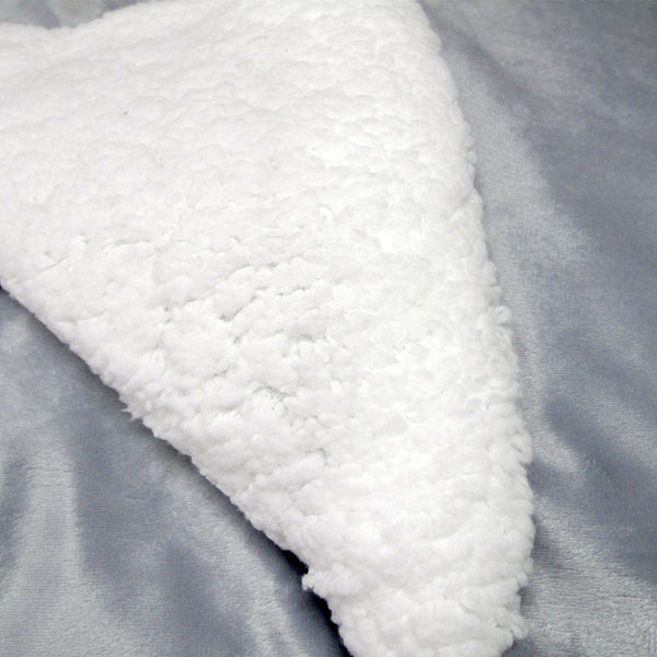 Micro Mink Sherpa Fleece Bedspread Comforter Coverlet Sky Blue Queen