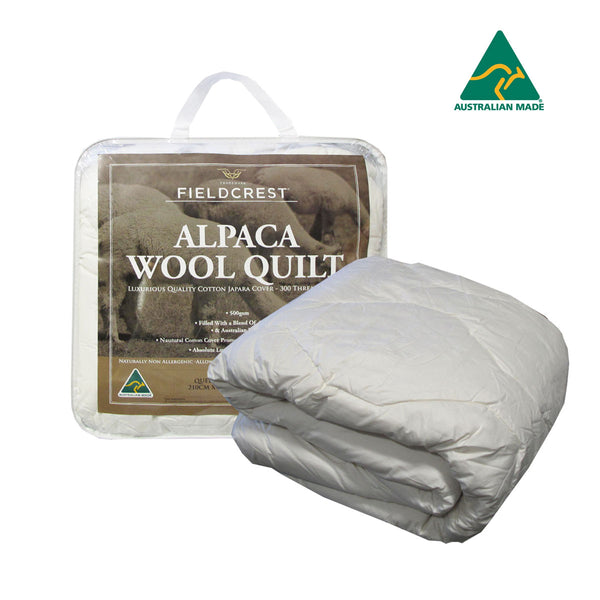Fieldcrest 500GSM Alpaca Wool Blend Quilt Doona Duvet Queen