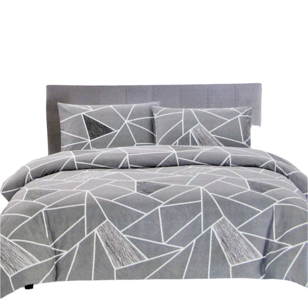 Artex Bentley Geometric Reversible Polyester Quilt Doona Duvet Grey Queen