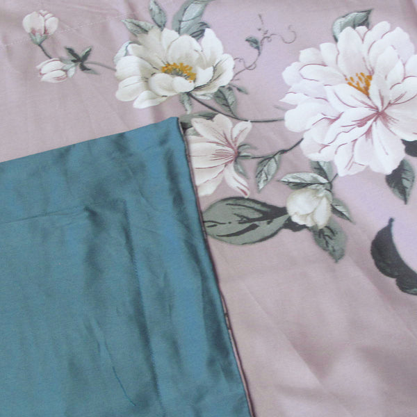 Grace Floral 400TC Cotton Sateen Quilt Doona Duvet Purple King