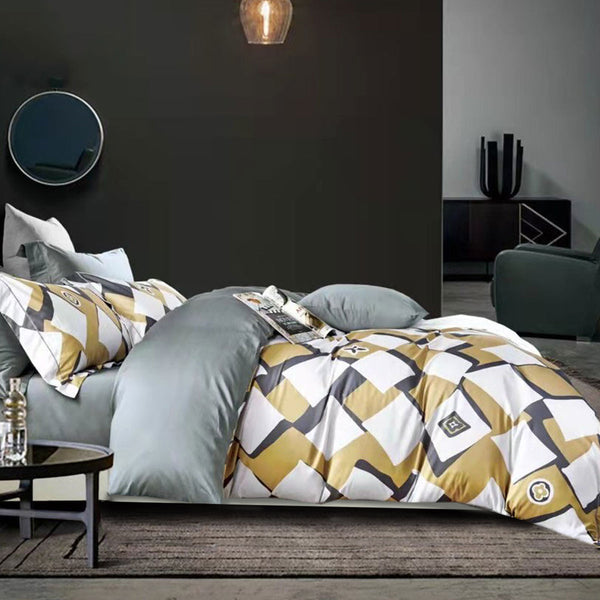 Modern Art Geometric 400TC Cotton Sateen Quilt Doona Duvet Cover King