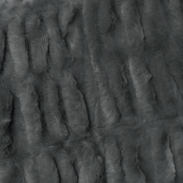 Harper Soft Ruched Pattern Faux Fur Blanket Throw Rug 127 x 152cm Charcoal Grey