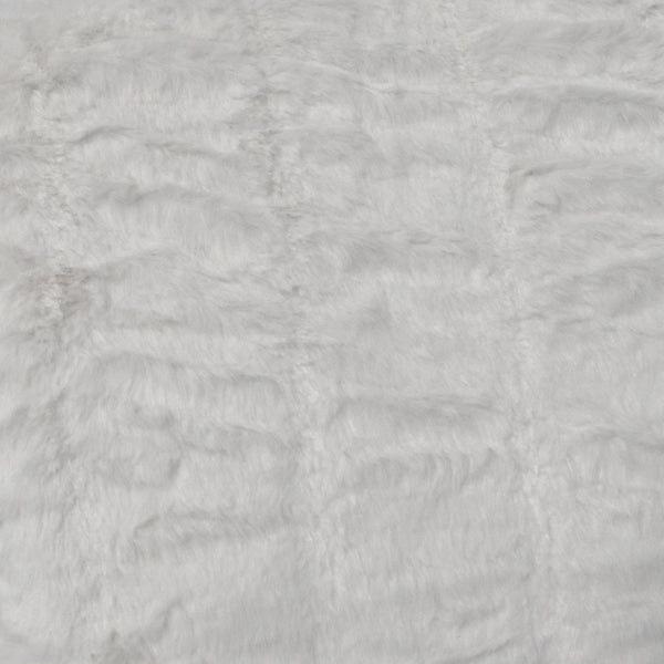 Harper Soft Ruched Pattern Faux Fur Blanket Throw Rug 127 x 152cm White