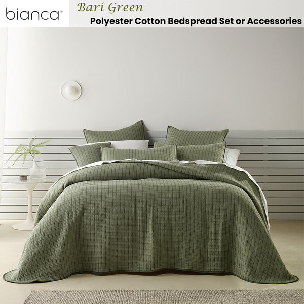Bianca Bari Quilted Bedspread Comforter Coverlet Green King