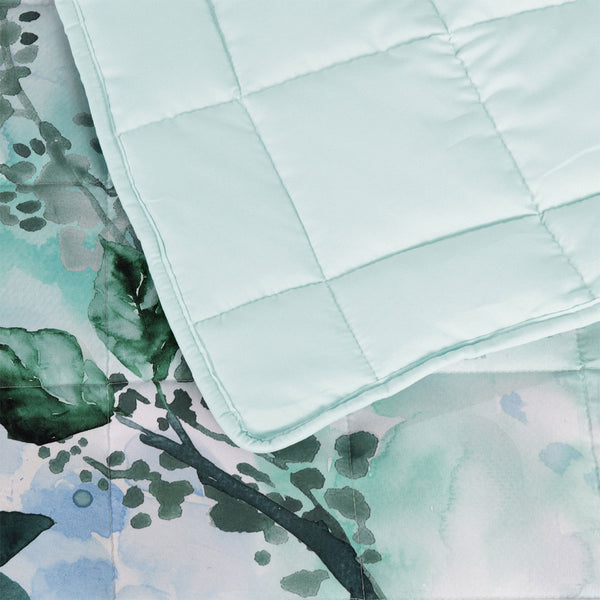 Bianca Woodbury Botanical Printed Bedspread Comforter Coverlet Blue Double