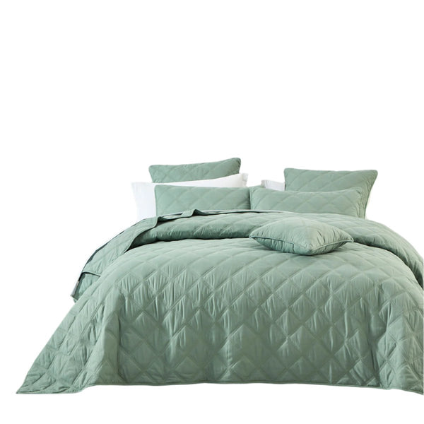 Bianca Barclay Quilted Bedspread Comforter Coverlet Set Olive Queen / King