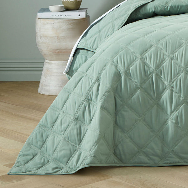 Bianca Barclay Quilted Bedspread Comforter Coverlet Set Olive Queen / King