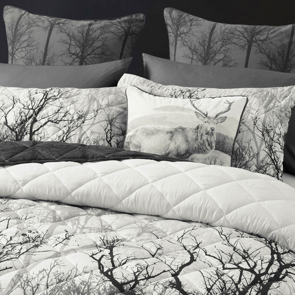Bianca Boscage Forest Quilted Bedspread Comforter Coverlet Black Single Double
