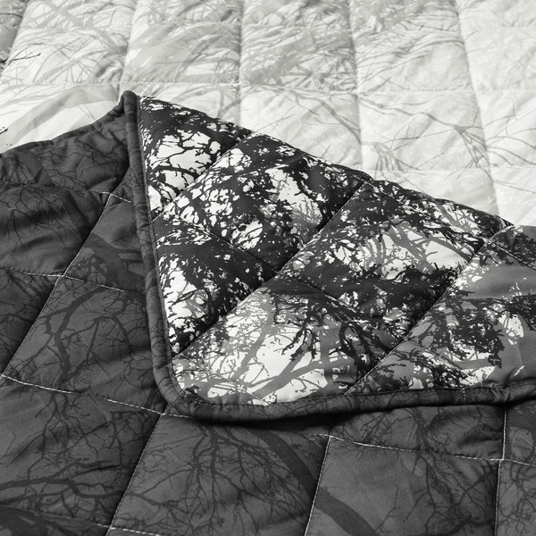 Bianca Boscage Forest Quilted Bedspread Comforter Coverlet Black Super King