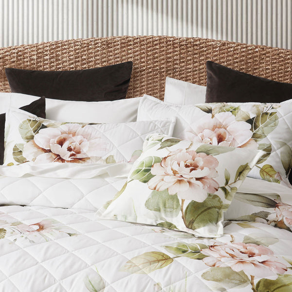 Bianca Rosalia Floral Quilted Bedspread Comforter Coverlet Queen King