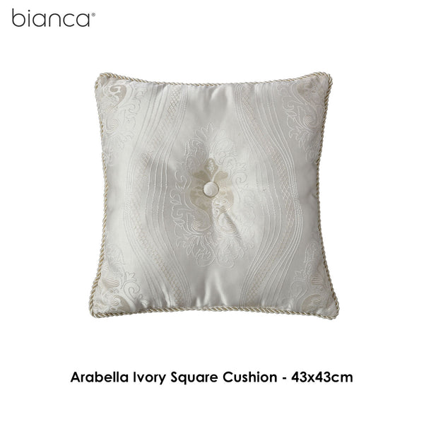 Bianca Arabella Jacquard Square Cushion 43cm Ivory