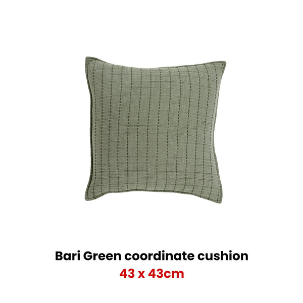 Bianca Bari Square Filled Cushion 43cm Green