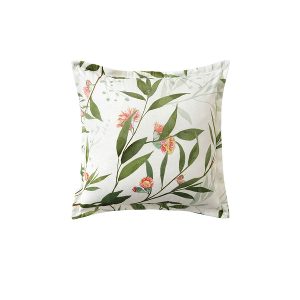 Bianca Corymbia Floral Velvet Square Filled Cushion White 43cm