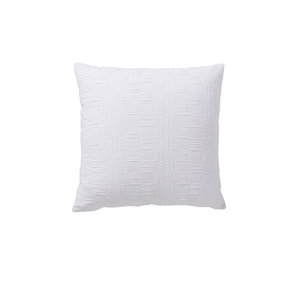 Bianca Cosmo Chenille Geometric Square Filled Cushion White 43cm