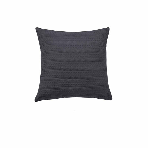 Bianca Kahlani Charcoal Grey Waffle Square Filled Cushion 43cm
