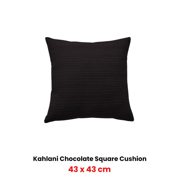 Bianca Kahlani Chocolate Waffle Square Filled Cushion 43cm