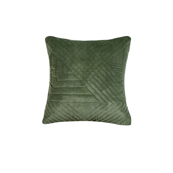 Bianca Navarro Geometric Velvet Square Filled Cushion Olive Green 43