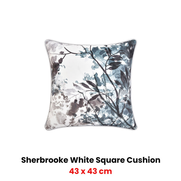 Bianca Sherbrooke Trees Square Filled Cushion White 43cm