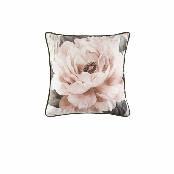 Bianca Somerset Floral White Velvet Square Filled Cushion 43cm