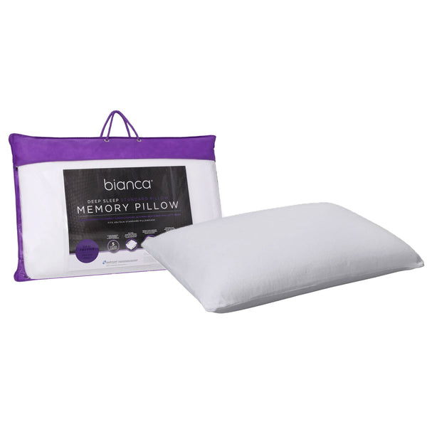 Bianca Memory Foam Low Profile Standard Pillow & Protector 65 x 40 cm