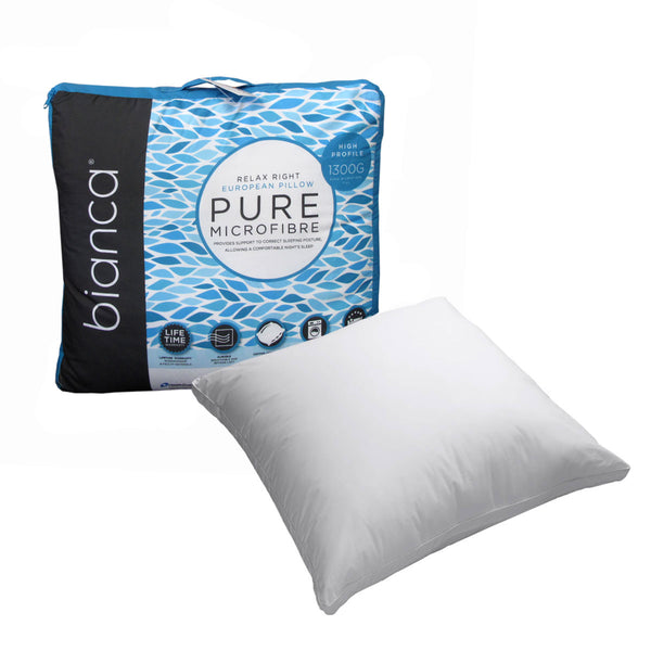 Bianca 1300g Relax Right Pure Microfibre European Pillow 65 x 65cm