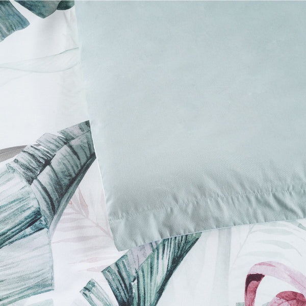 Bianca Abbey Tropical Floral Cotton Quilt Doona Duvet Cover Green Double